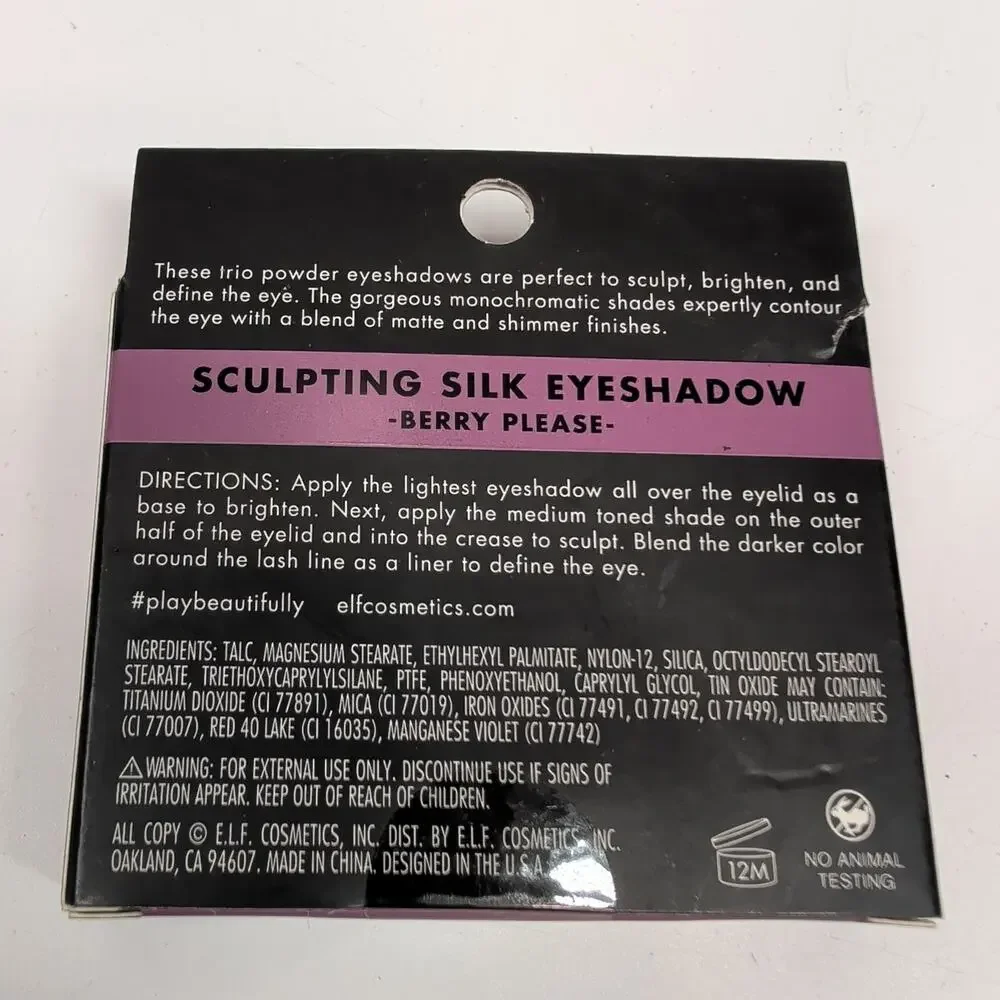 e.l.f. Sculpting Silk Eyeshadow Trio - BERRY PLEASE - 0.17oz (4.8g) New In Box